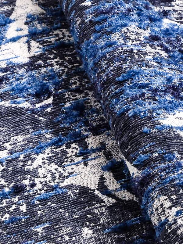 OCEAN Blue - sävyinen abstrakti jacquard-kangas